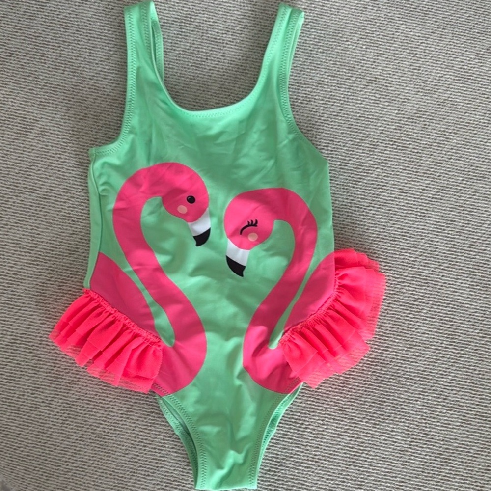 Gymboree Green and Pink Kids Swim One Piece